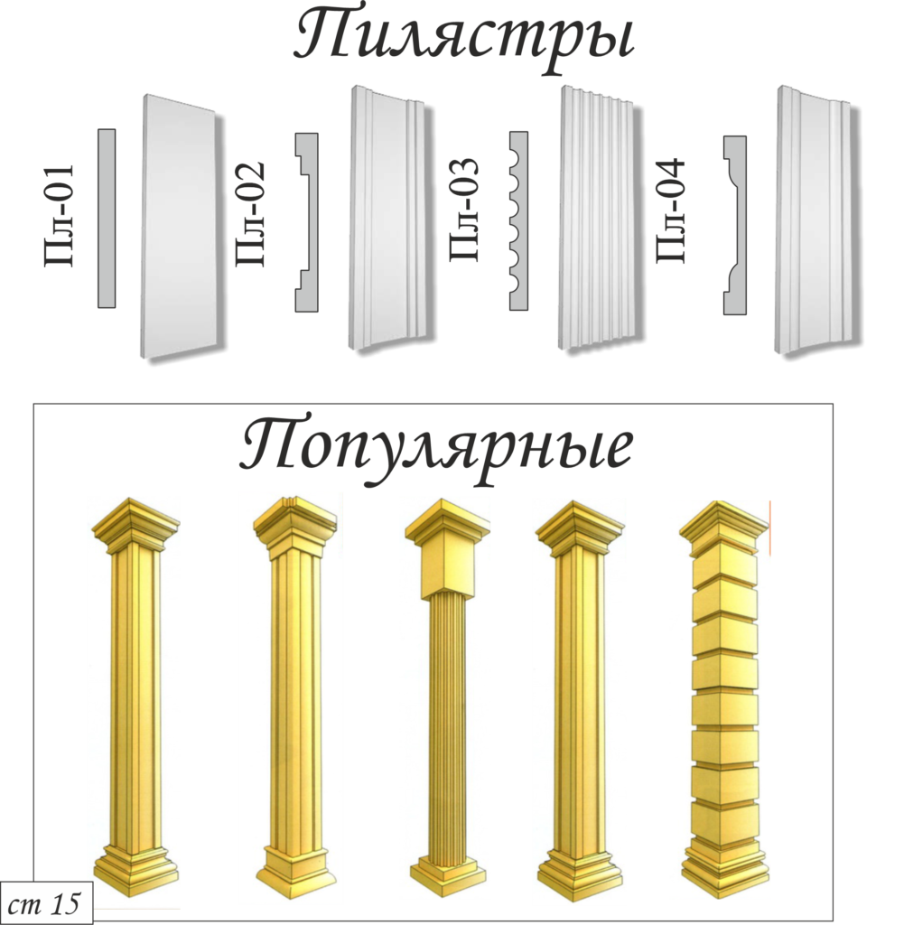 Пилястры - Фасадный декор в Калининграде